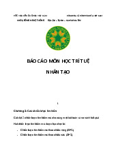 Báo Cáo Môn Học Trí Tuệ Nhân Tạo  | Học viện Nông nghiệp Việt Nam