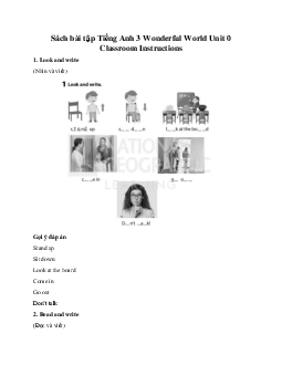 Giải Sách bài tập Tiếng Anh 3 Wonderful World Unit 0 Classroom Instructions