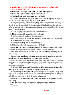 Chuyên Đề Bồi Dưỡng HSG Lịch Sử 9: Cuộc Cách Mạng Khoa Học–Kĩ Thuật Từ Năm 1945 Đến Nay