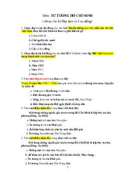 Trắc nghiệm Tư Tưởng Hồ Chí Minh