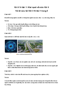 Vật lí 10 Chân Trời Sáng Tạo Bài 1: Khái quát về môn Vật lí