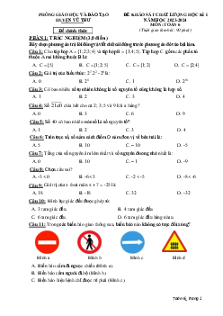 Đề học kì 1 Toán 6 năm 2023 – 2024 phòng GD&ĐT Vũ Thư – Thái Bình