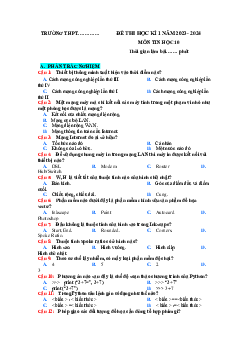 Giải Đề thi học kì 1 môn Tin học 10 năm 2023 - 2024 sách Kết nối tri thức với cuộc sống đề 4