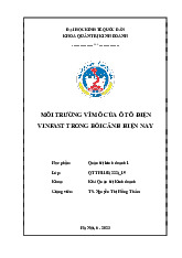 Bài Nhóm 5 - Môi Trường Vĩ Mô Của ô Tô Điện Vinfast Trong Bối Cảnh Hiện Nay - Quản trị kinh doanh | Đại học Kinh Tế Quốc Dân