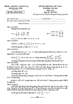 Đề học sinh giỏi Toán 7 năm 2022 – 2023 phòng GD&ĐT Gia Viễn – Ninh Bình