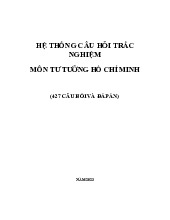 Tổng hợp 427 câu hỏi trắc nghiệm và đáp án môn Tư tưởng Hồ Chí Minh | Học viện Công Nghệ Bưu Chính Viễn Thông