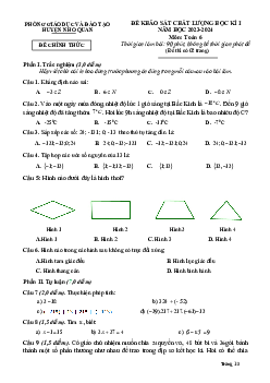 Đề học kì 1 Toán 6 năm 2023 – 2024 phòng GD&ĐT Nho Quan – Ninh Bình