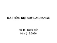 Đa thức nội quy | Bài giảng môn Phương pháp tính và matlab CTTT | Đại học Bách khoa hà nội
