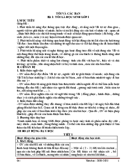 Bài 1: Tôi và các bạn | Giáo án Tiếng Việt 1 | Kết nối tri thức với cuộc sống (Cả năm)