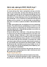 Giá trị mặt, mệnh giá (FACE VALUE) là gì ?