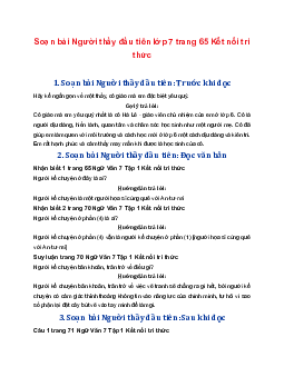 Soạn bài Người thầy đầu tiên | Ngữ văn 7 Tập 1 Kết nối tri thức