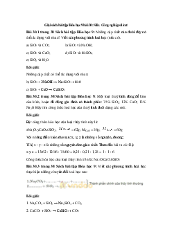 Giải Sách bài tập Hóa học 9 bài 30