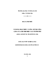 Văn hóa nhận thức và ứng xử nơi công cộng của giới trẻ hiện nay về tình yêu | Đại học Sư Phạm Hà Nội