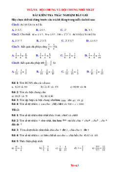 Bài tập toán 6 bộ kết nối tri thức tuần 8 bội chung và bội chung nhỏ nhất