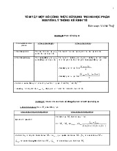 Tài liệu tóm tắt một số công thức sử dụng trong học phần nguyên lý thống kê kinh tế | Trường Đại học Kinh Bắc