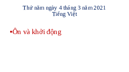 Giáo án điện tử Tiếng việt 1 Chân trời sáng tạo: Ôn tập