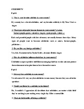 Engaging Q&A on life, celebrities, and leisure activities - essay notes | Đại Học Nội Vụ Hà Nội