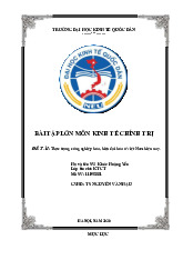 Thực trạng công nghiệp hóa, hiện đại hóa ở Việt Nam hiện nay | Bài tập lớn môn triết học mác - lênin