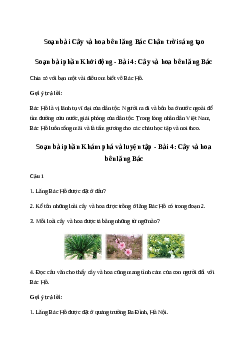 Soạn bài Cây và hoa bên lăng Bác trang 93 | Tiếng việt lớp 2 | Chân trời sáng tạo