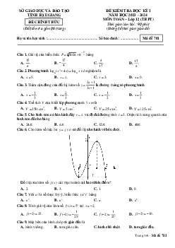 Đề kiểm tra học kỳ 1 Toán 12 năm 2023 – 2024 sở GD&ĐT Hậu Giang