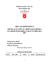 SỰ SUY YẾU CỦA NHỮNG BẤT THƯỜNG, CÁC NHÓM TƯƠNG ĐỒNG VÀ ĐẦU TƯ THEO ĐẶC THÙ