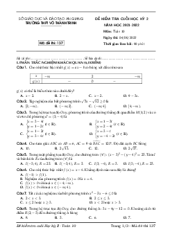 Đề cuối học kỳ 2 Toán 10 năm 2021 – 2022 trường THPT Võ Thành Trinh – An Giang