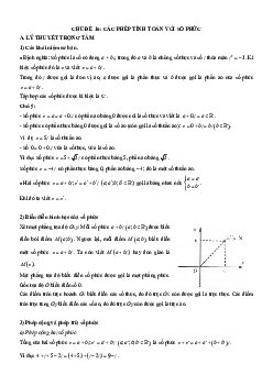 Chuyên đề trắc nghiệm các phép tính toán với số phức Toán 12