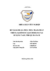 Khóa luận tốt nghiệp đề tài đánh giá thực trạng phát triển loại hình du lịch homestay