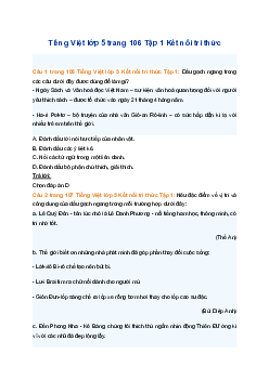 Giải SGK Tiếng Việt 5 trang 106 Bài 21: Luyện từ và câu: Dấu gạch ngang - Kết nối tri thức (Tập 1)