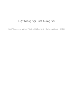 Đề cương Luật thương mại quốc tế