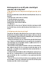 Nội dung nào là cơ sở để phân chia thế giới quan duy vật và duy tâm?