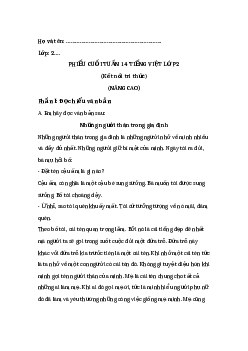 Phiếu Bài tập cuối tuần tiếng Việt lớp 2 học kì 1 | Kết nối tri thức Tuần 14 nâng cao