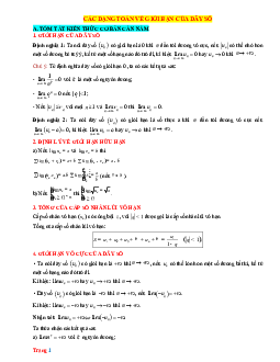 Các dạng toán về giới hạn của dãy số (giải chi tiết)
