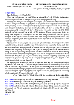 Bộ 5 đề thi thử TNTHPT môn Văn các trường Chuyên (có đáp án)-Bộ 2