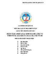 Phân Tích Chiến Lược Kinh Doanh Coca-Cola | Môn Quản trị chiến lược - Đại học Kinh Tế Quốc Dân