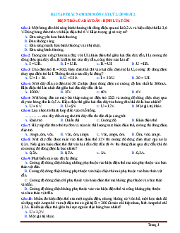 Bài tập trắc nghiệm môn vật lý 9 Bài 2 Điện trở của dây dẫn- Định luật ôm (có đáp án)