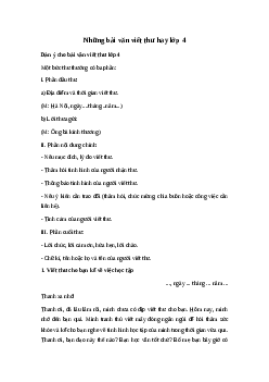 Tổng hợp những bài văn Viết thư hay | Tập làm văn 4