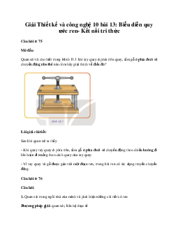 Thiết kế và công nghệ 10 bài 13: Biểu diễn quy ước ren KNTT