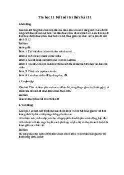 Giải bài 31: Thực hành tạo phim hoạt hình | Tin học 11 Kết nối tri thức
