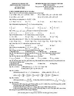 Đề thi học kỳ 1 Toán 8 năm 2019 – 2020 phòng GD&ĐT Bình Xuyên – Vĩnh Phúc