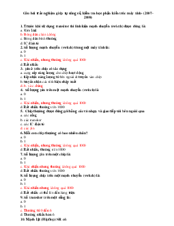 Trắc nghiệm môn Kiến trúc máy tính | Đại học Xây dựng Hà Nôi