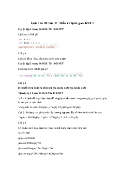 Giải Tin 10 Bài 17: Biến và lệnh gán KNTT