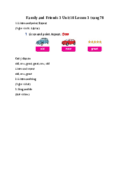 Family and Friends 3 Unit 10 May I take a photo Lesson 3 trang 78