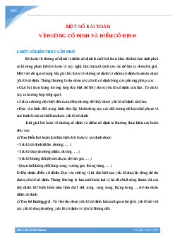Một số bài toán về đường cố định và điểm cố định