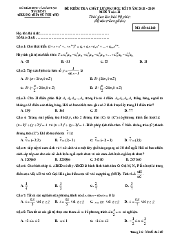 Đề thi HK1 Toán 11 năm 2018 – 2019 trường THPT Quỳnh Thọ – Thái Bình