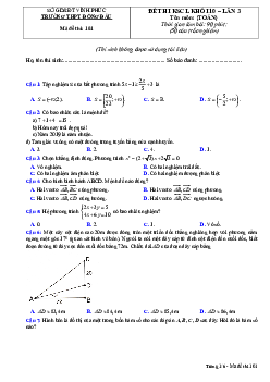 Đề KSCL Toán 10 lần 3 năm 2020 – 2021 trường THPT Đồng Đậu – Vĩnh Phúc