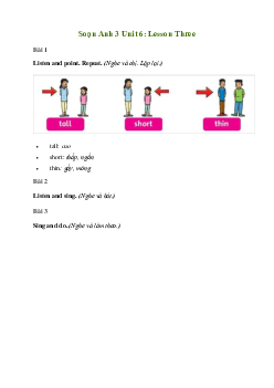 Giải Tiếng Anh lớp 3 Unit 6: Lesson Three | Family and Friends