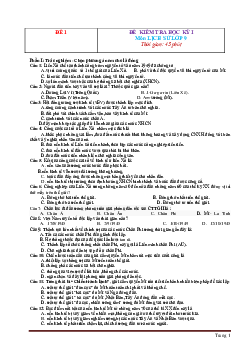 TOP 15 Đề Thi HK1 Lịch Sử 9 (Có Lời Giải)