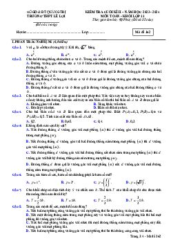 Đề thi cuối kì 2 Toán 11 năm 2023 – 2024 trường THPT Lê Lợi – Quảng Trị