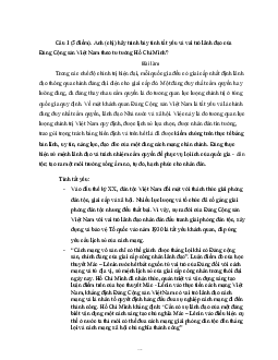 Tính tất yếu của Đảng cộng sản Việt Nam môn Tư Tưởng Hồ Chí Minh/ Đại học nội vụ Hà Nội